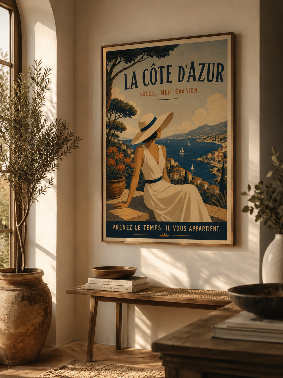 La Côte d'Azur Vintage Travel Poster - Matte Vertical Wall Art